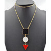 New Fashion Gold Plated Alloy Colorful Enamel Square Round Triangel Geometry Pendant Necklace N-4762