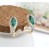 New Fashion Korean  gold plated Rhinestone crystal snake Ear Stud Earrings E-1650