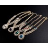 New Fashion Charming European Gold Plated Alloy Rhinestone Green Crystal Drop Pendant Necklace earring set N-2281  E-0279-GR