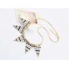European Vintage Style Gold Plated Alloy Enamel Black/White Wave Triangle Pendant Snake Chain Necklace  N-4757