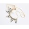 European Vintage Style Gold Plated Alloy Enamel Black/White Wave Triangle Pendant Snake Chain Necklace  N-4757