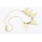 European Vintage Style Gold Plated Alloy Enamel Black/White Wave Triangle Pendant Snake Chain Necklace  N-4757