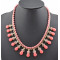 Fashion Style Gold plated Rhinestone  Rope Faux Gem Drop Choker Statement Necklace N-0277