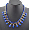 Fashion Style Gold plated Rhinestone  Rope Faux Gem Drop Choker Statement Necklace N-0277