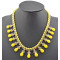 Fashion Style Gold plated Rhinestone  Rope Faux Gem Drop Choker Statement Necklace N-0277