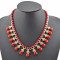 Fashion Style Gold plated Rhinestone  Rope Faux Gem Drop Choker Statement Necklace N-0277