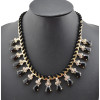 Fashion Style Gold plated Rhinestone  Rope Faux Gem Drop Choker Statement Necklace N-0277