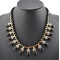 Fashion Style Gold plated Rhinestone  Rope Faux Gem Drop Choker Statement Necklace N-0277