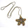 New Charming Korean Vintage Style Gold Plated Alloy Beads Chain Colorful Rhinestone Hollow Out Starfish Pendant Necklace N-3378