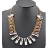 European Style gold plated crystal tassels Choker Necklace N-0285