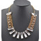 European Style gold plated crystal tassels Choker Necklace N-0285