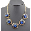 New Arrival European Style Gold Plated Crystal Round Flower Rhinestone  Choker Pendant Necklace N-0056