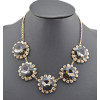 New Arrival European Style Gold Plated Crystal Round Flower Rhinestone  Choker Pendant Necklace N-0056