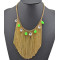 2013 Charming Gold Plated Metal Faux Gem Crystal Drop Tassels Choker Necklace N-1011