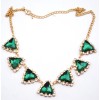 New Arrival Charming Fashion Gold Metal Rhinestone Crystal Triangle Choker Necklace N-0282
