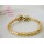 B-0164 Fashion Gun Black Gold Plated Alloy Rhinestone Skull Adjustable Bangle Bracelet
