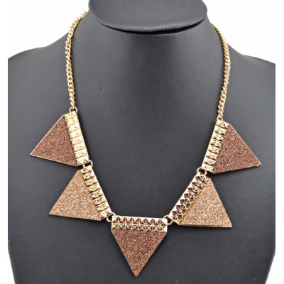 New Arrival Fashion Gold Plated Alloy geometry paillette triangle Choker Necklace N-4751
