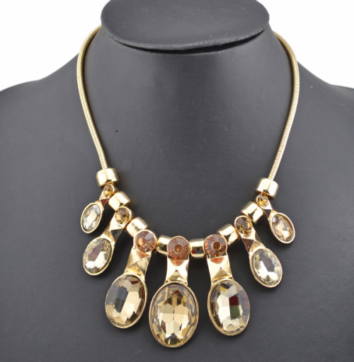 2013 New Arrival Charming Gold Plated Alloy 5Colors Option Crystal Choker Necklace N-0261