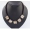 European Fashion Black Beads Cryatal Square  Choker Pendant Necklace N-0272