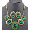 New Arrival Charming Gold Plated Metal Rhinestone Crystal flower Choker Necklace Earring Set 6colors N-0283
