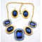 New Arrival Charming Gold Plated Metal Rhinestone Crystal flower Choker Necklace Earring Set 6colors N-0283