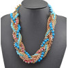 New Fashion Multilayer Snake Chains Beads Rhinestone Rope Choker Necklace N-1052