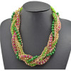 New Fashion Multilayer Snake Chains Beads Rhinestone Rope Choker Necklace N-1052