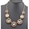 New Charming European Style Gold Plated Alloy Crystal Round Choker Necklace N-0286