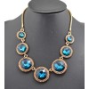 New Charming European Style Gold Plated Alloy Crystal Round Choker Necklace N-0286