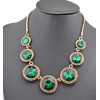 New Charming European Style Gold Plated Alloy Crystal Round Choker Necklace N-0286