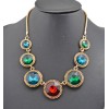 New Charming European Style Gold Plated Alloy Crystal Round Choker Necklace N-0286