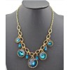 New Charming European Style Fashion Gold Metal Round Crystal Flower Pendant Necklace N-0265
