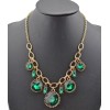 New Charming European Style Fashion Gold Metal Round Crystal Flower Pendant Necklace N-0265