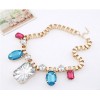 New Charming Korea Style Gold Plated Alloy Gem Rhinestone Geometry Choker Necklace N-4260