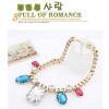 New Charming Korea Style Gold Plated Alloy Gem Rhinestone Geometry Choker Necklace N-4260