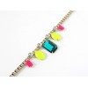 New Fashion Charming European Style Golden Metal Crystal Square Resin Oval Choker Necklace N-4259