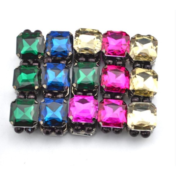 Fashion European Charming Gun Black Metal Square Crystal Bracelet Bangle B-0070