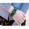 Fashion European Charming Gun Black Metal Square Crystal Bracelet Bangle B-0070