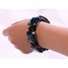 Fashion European Charming Gun Black Metal Square Crystal Bracelet Bangle B-0070