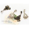 New Fashion European Style Bronze ALloy White Black Drop Ear Stud E-0272