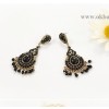 New Fashion European Style Bronze ALloy White Black Drop Ear Stud E-0272