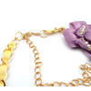 Fashion Charming Gold Metal Rhinestone Purple Flower  Long Waist Chain N-1346