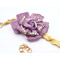 Fashion Charming Gold Metal Rhinestone Purple Flower  Long Waist Chain N-1346