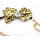 Fashion Charming Gold Metal Black Silk Chain Leopard Bowknot  Crystal Long Waist Chain N-1349