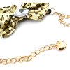 Fashion Charming Gold Metal Black Silk Chain Leopard Bowknot  Crystal Long Waist Chain N-1349