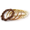 Fashion European gold plated metal lace pearl beads Bracelet Bangle set B-0276