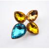 Fashion European Golden Metal Crystal Drop Flower Pin Brooch P-0097