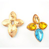 Fashion European Golden Metal Crystal Drop Flower Pin Brooch P-0097