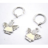 Fashion Lovely Charming Rhinestone Silver Metal Angle Earrings Ear Stud E-1061