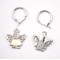 Fashion Lovely Charming Rhinestone Silver Metal Angle Earrings Ear Stud E-1061